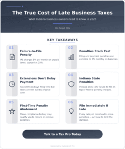 Infographic: The Real Cost of Filing Your Business Taxes Late - And What You Can Actually Do About It - Key concepts and takeaways