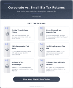 Infographic: Corporate Tax Return vs. Small Business Tax Return: What's the Difference and Which One Do You Need? - Key concepts and takeaways