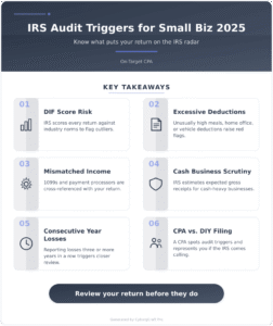 Infographic: IRS Audit Triggers for Small Businesses in 2025: What's on Their Radar Right Now - Key concepts and takeaways